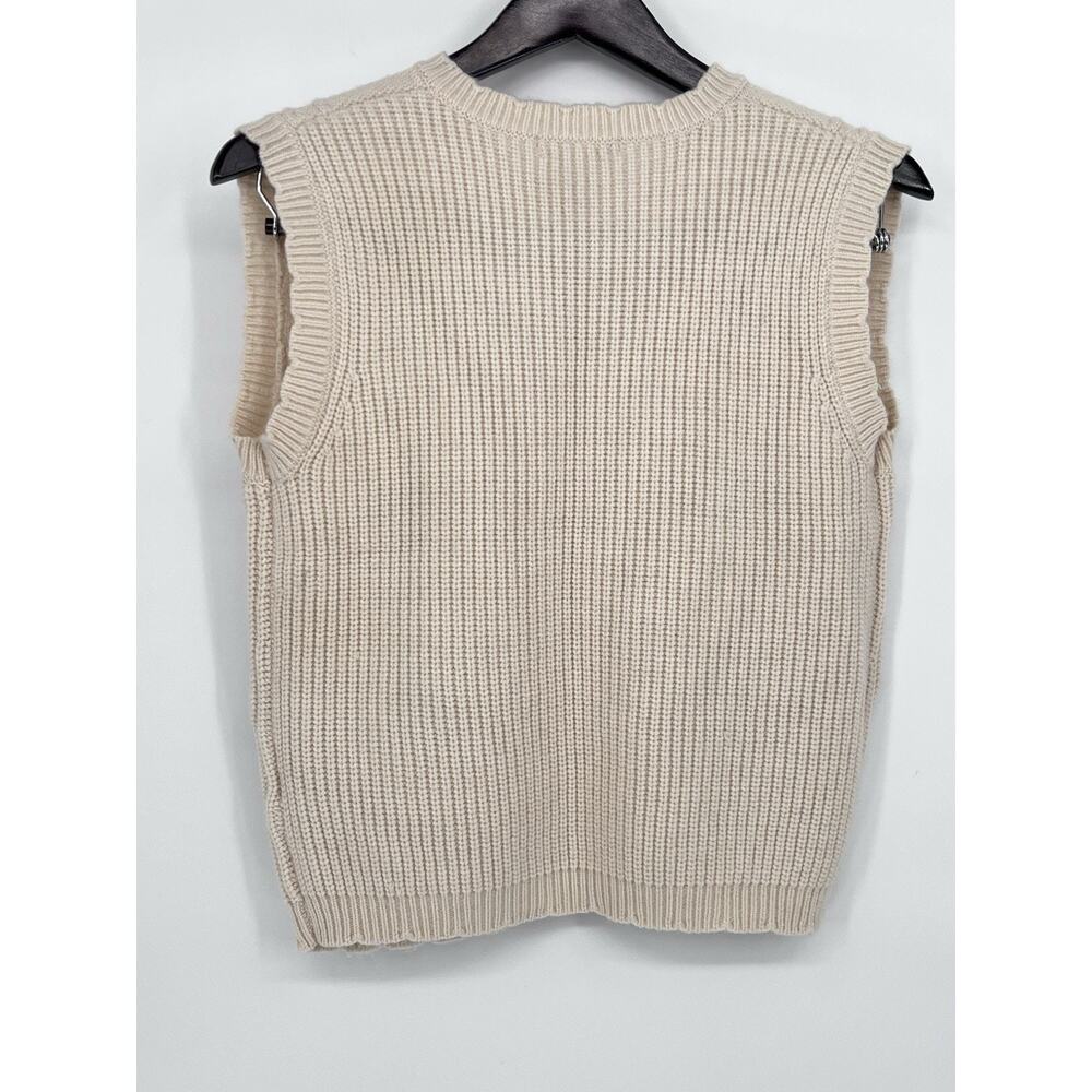 Sincerely Jules Soft Cream Crochet Sweater Tie Front Embroidered Vest Women’s XS - Picture 8 of 12